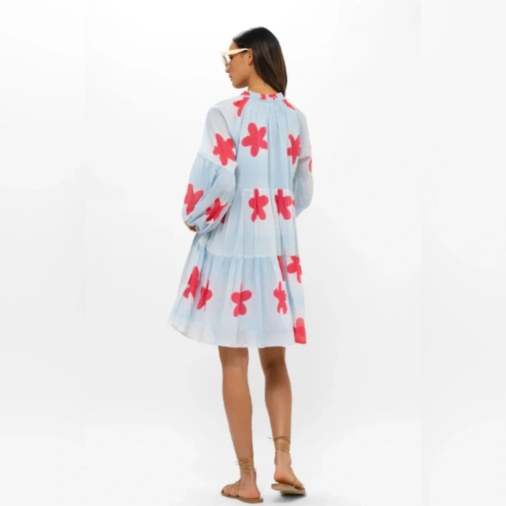 Oliphant Balloon Sleeve Short Dress • Mela Blue • Women’s Size XS LIKE NEW - Picture 2 of 6